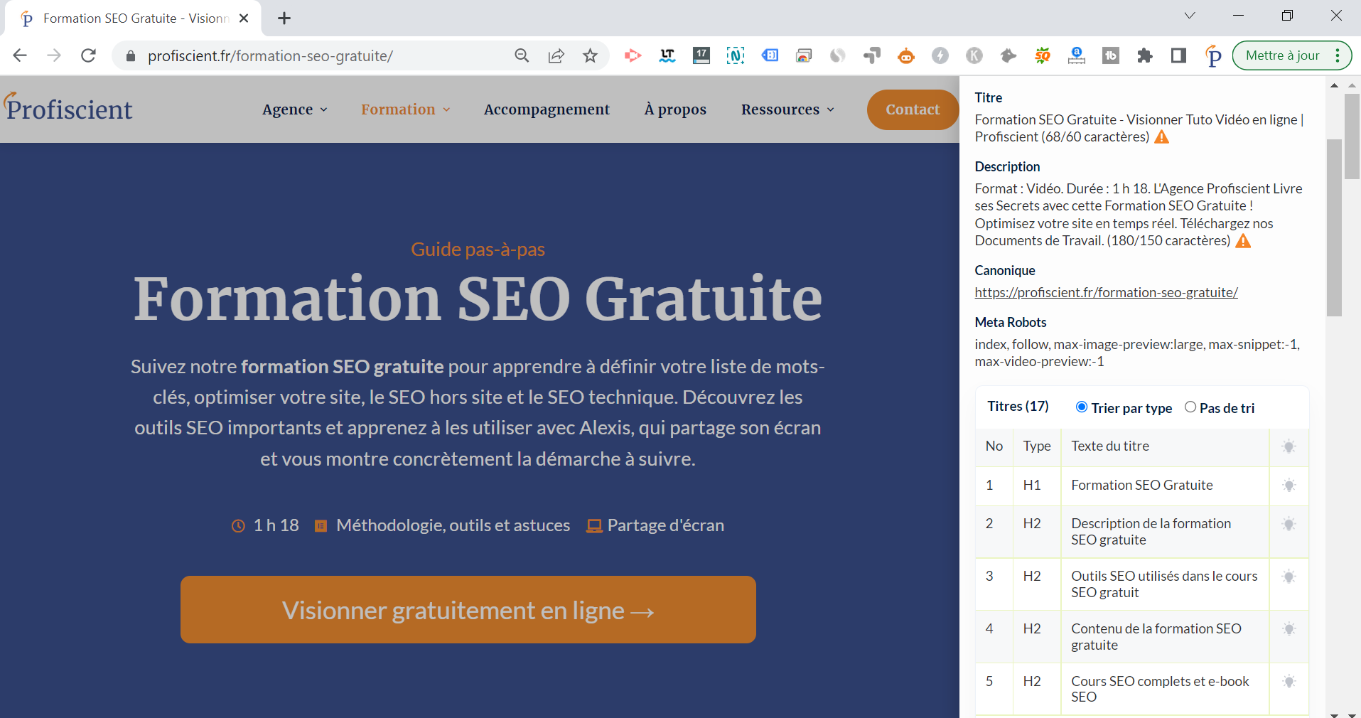 Optimisation SEO sur site