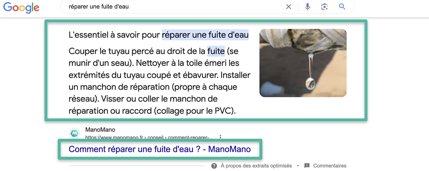 Réponse requête SERP