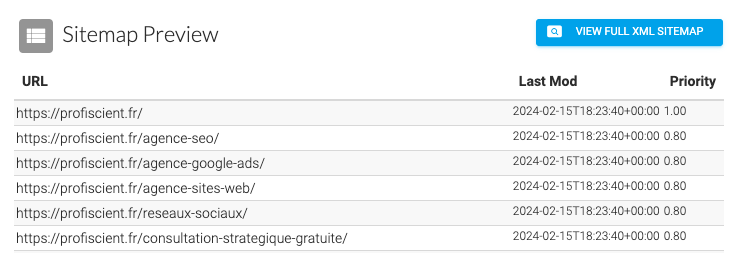 SEO technique sitemap