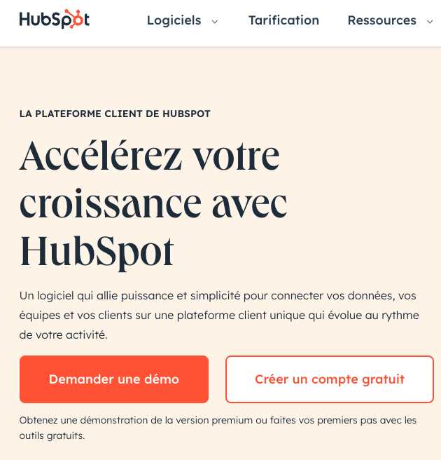 Bouton CTA principal et bouton CTA secondaire. Source : HubSpot