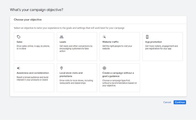 Google ads Objectives
