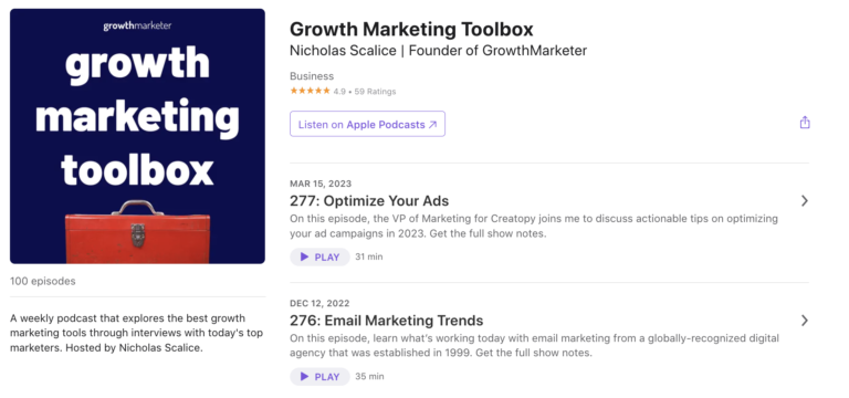 The Growth Marketing Toolbox podcast