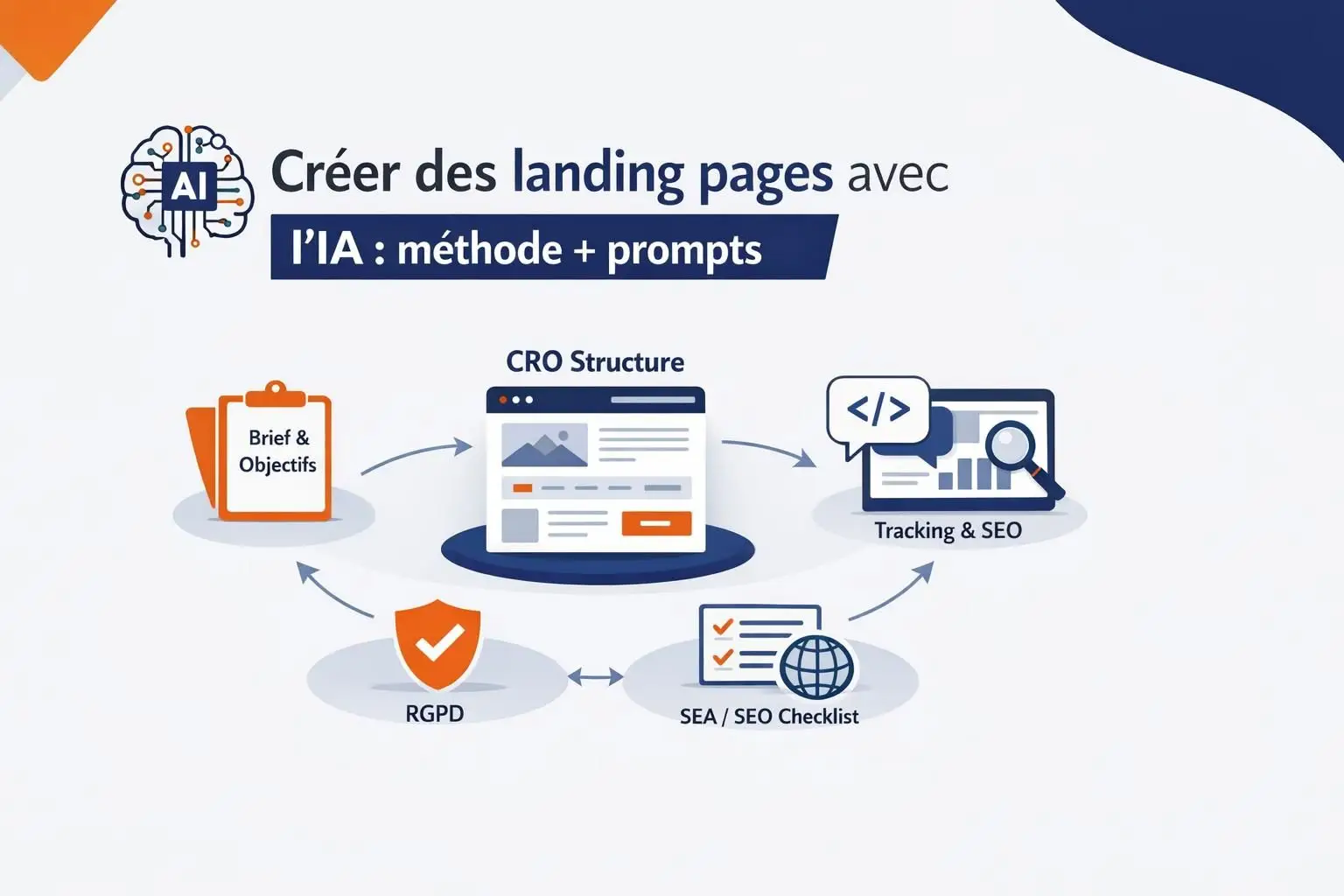Créer des landing pages avec l’IA : méthode + prompts