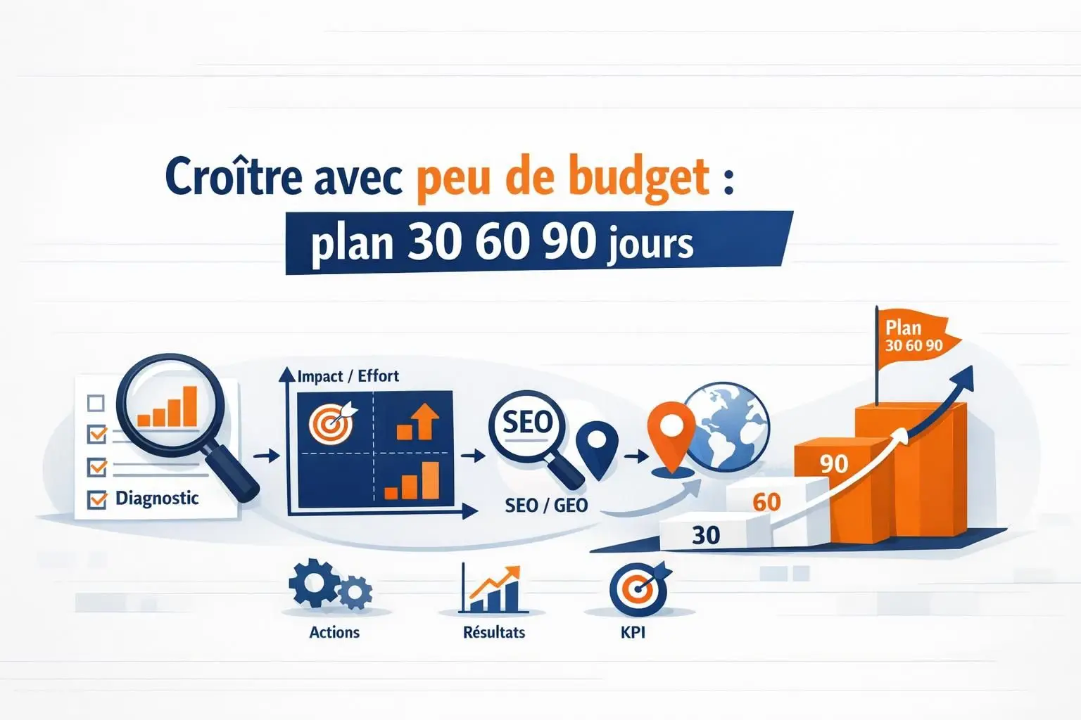 Croître avec peu de budget : plan 30 60 90 jours
