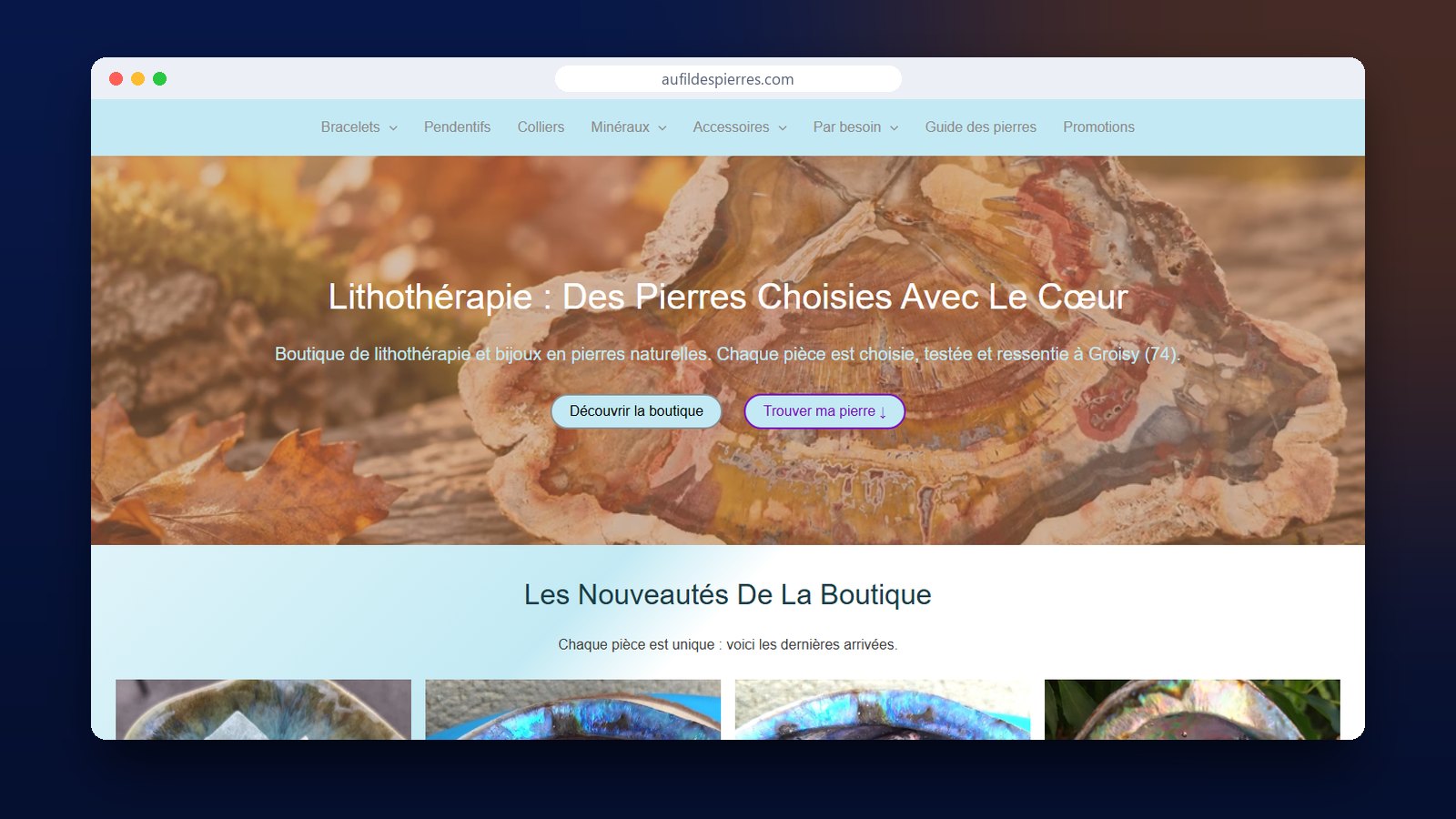 Au fil des pierres : remise en état et parcours d&rsquo;achat d&rsquo;une boutique de lithothérapie